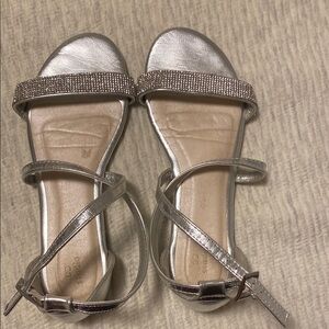 Elegant Silver Strappy Sandals